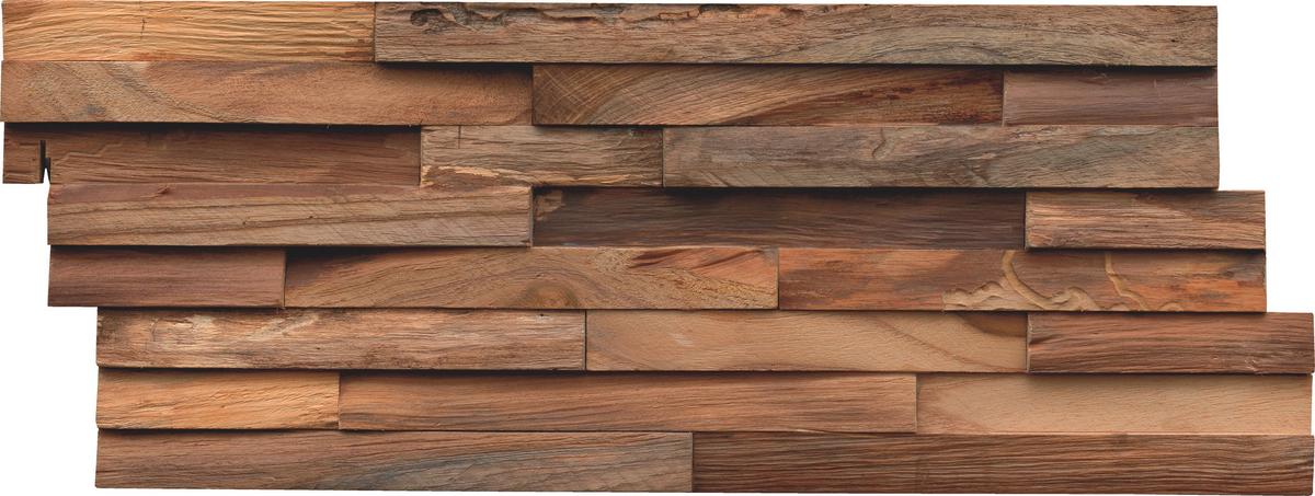 Wandverkleidung Teak Elegance Natur - Braun, Basics, Holz (50/20/2cm)