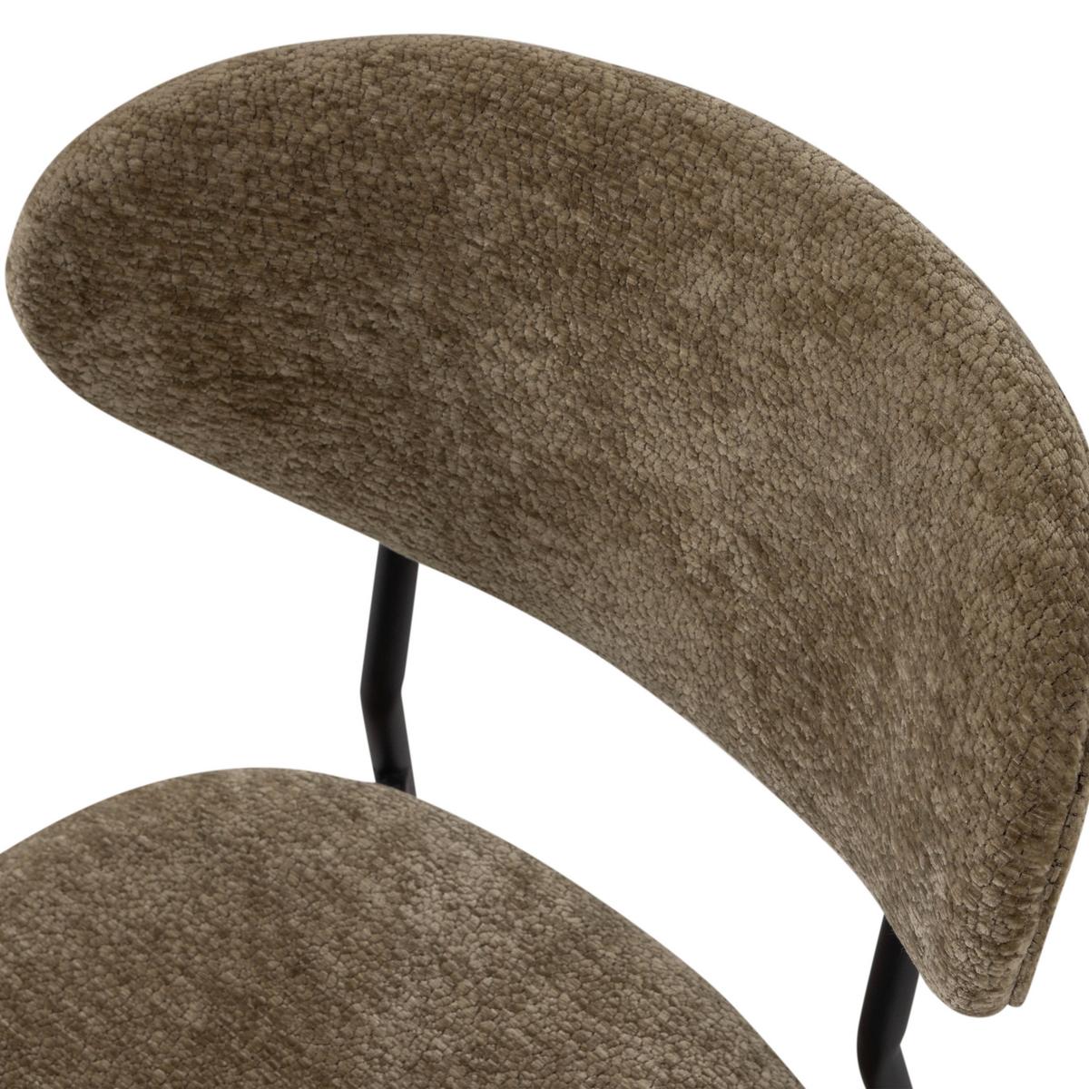 Stuhl-Set Klejd Braun B: 47cm - Schwarz/Braun, MODERN, Textil/Metall (47/79/53cm) - Livetastic