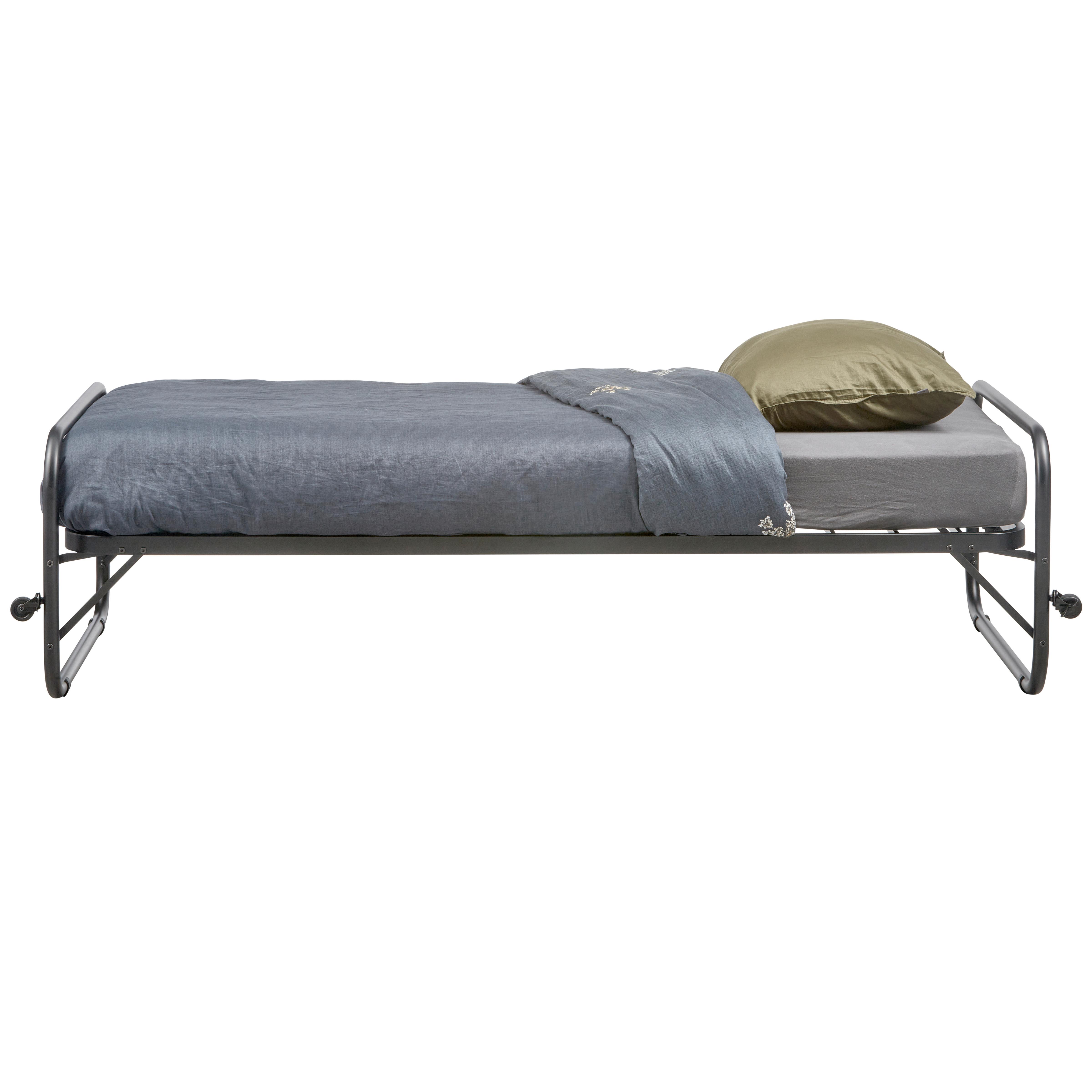 KLAPPBETT Lucy Schwarz 90x200cm - Schwarz, Basics, Metall (90/200cm) - MID.YOU