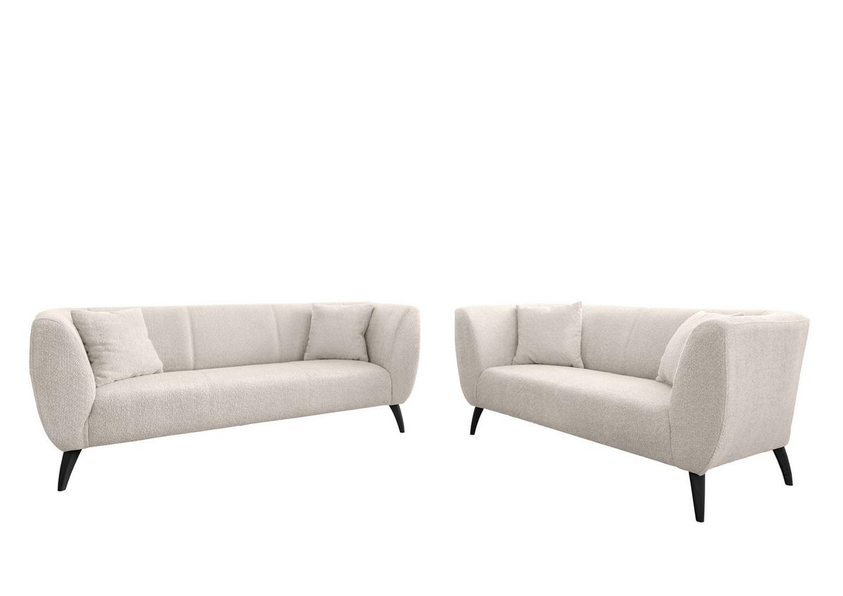 3-sitzer-sofa Colori Weiß Rücken Echt - Schwarz/Weiß, MODERN, Textil (208/83/88cm) - MID.YOU