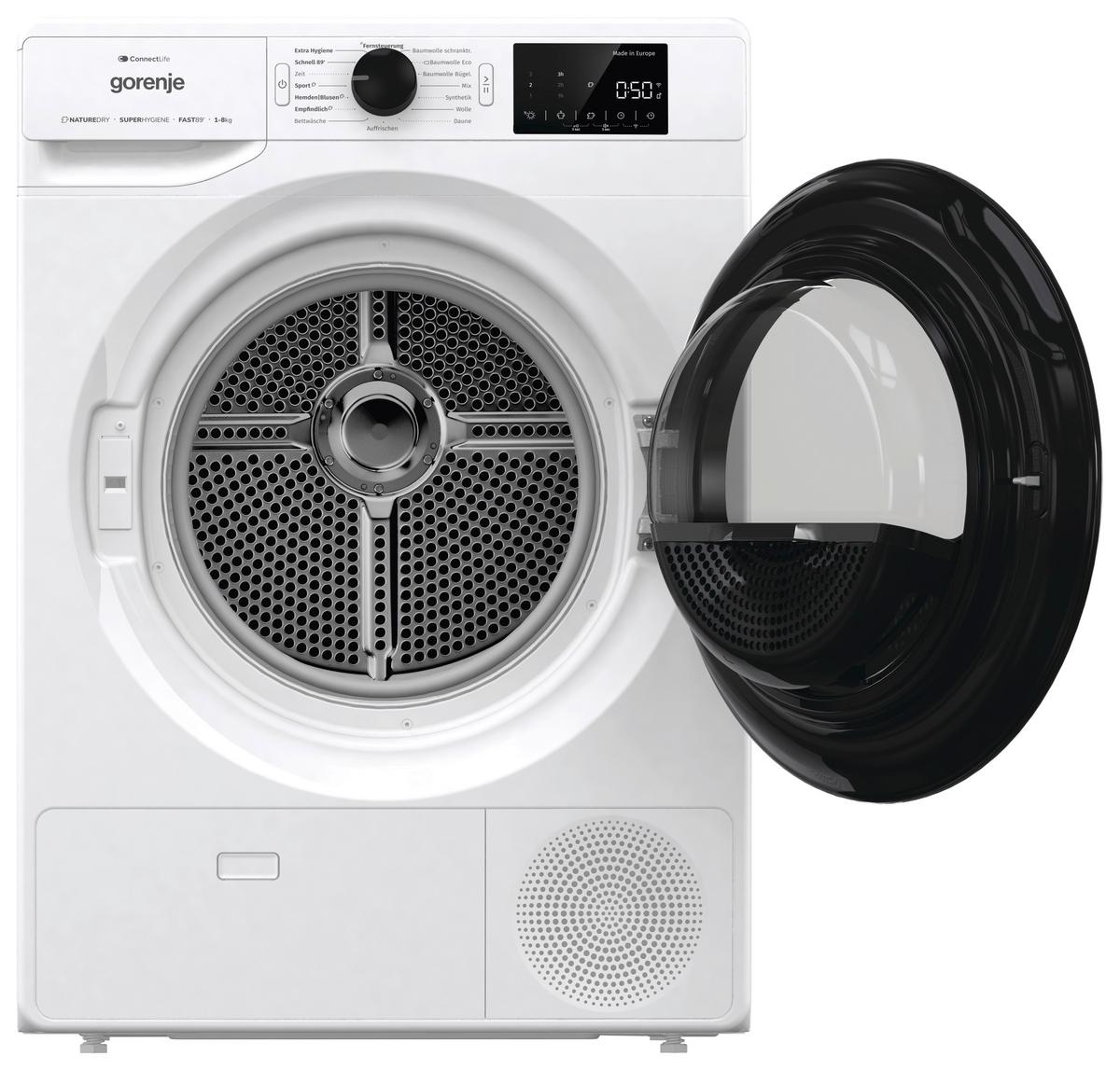 Wärmepumpentrockner Dpne82/gn - Weiß, MODERN, Glas/Kunststoff (60/85/62,5cm) - Gorenje