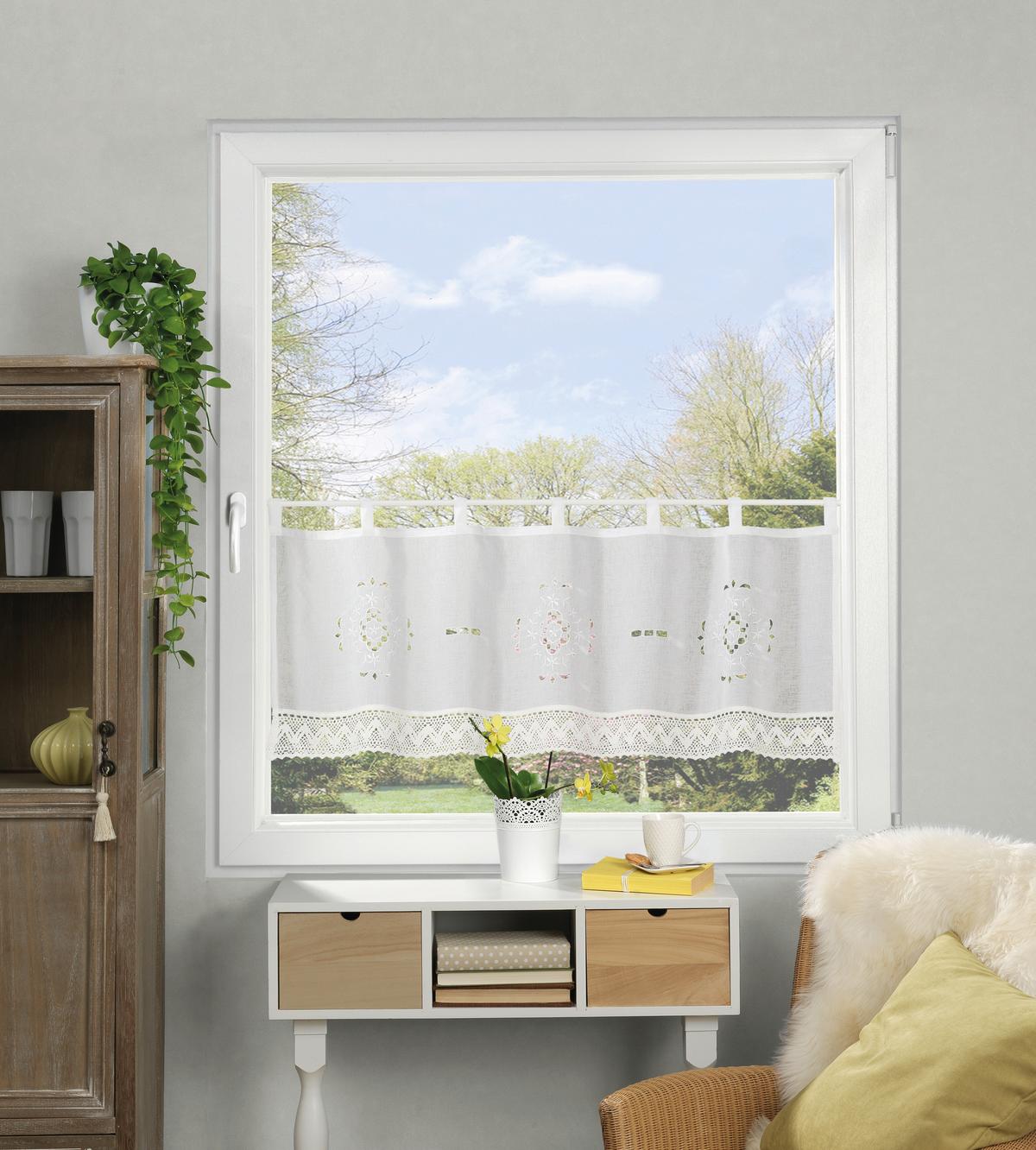 Kurzgardine Alegra Cafehaus - Weiß, KONVENTIONELL, Textil (120/45cm) - Schmidt W. Gmbh