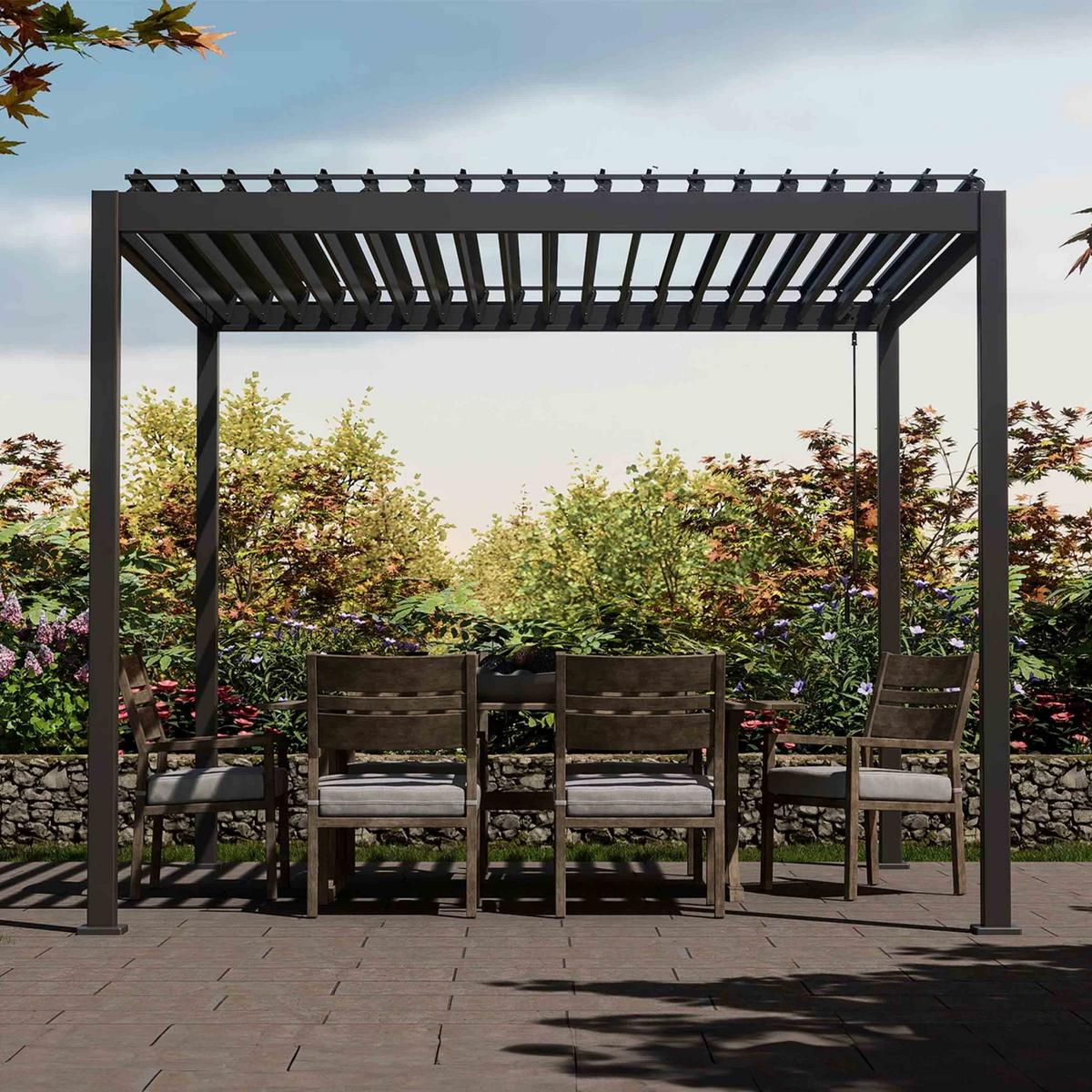 Pergola Element 300x360cm Anthrazit - Anthrazit, Basics, Metall (360/240/300cm) - Ambia Garden