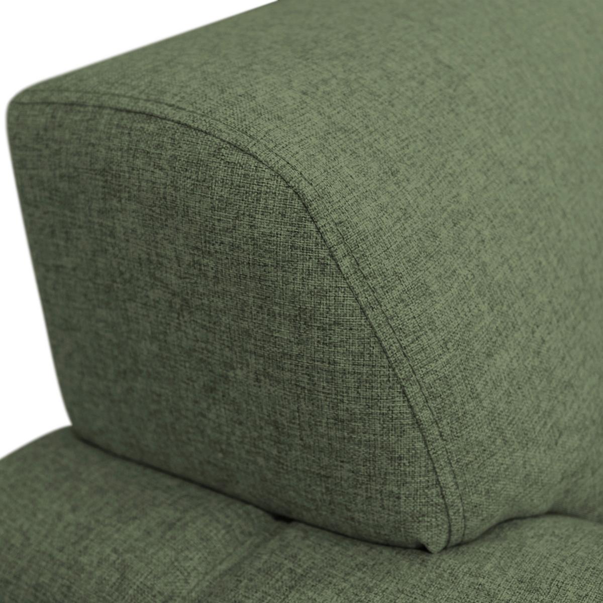 Ecksofa Delux Grün Mit Schlaffunktion Ottomane Rechts - Silberfarben/Grün, Design, Textil (266/266cm) - Livetastic