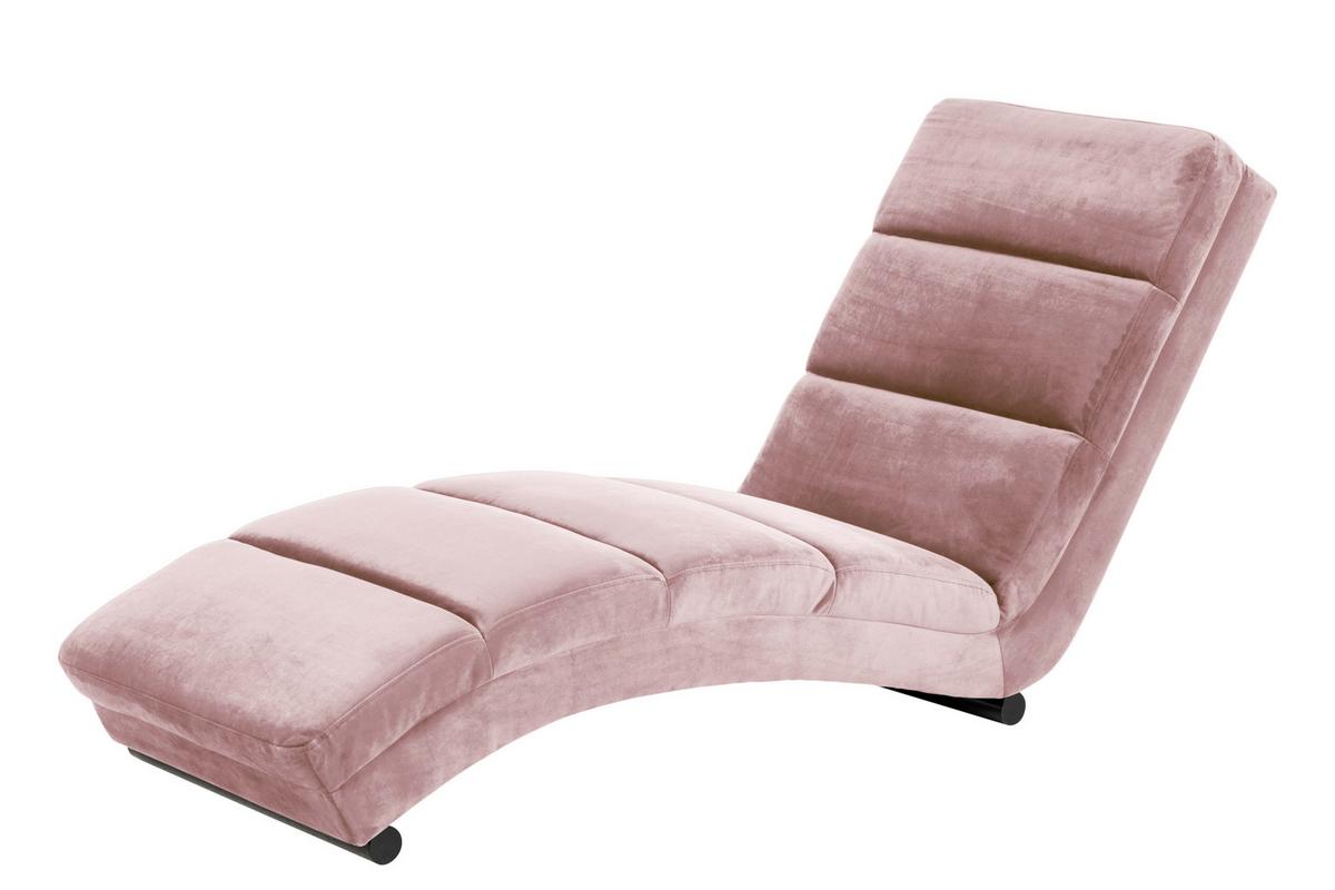 Relaxliege Chaiselongue, Rosa B: 170 Cm - Schwarz/Rosa, MODERN, Textil (170/82/60cm) - Livetastic