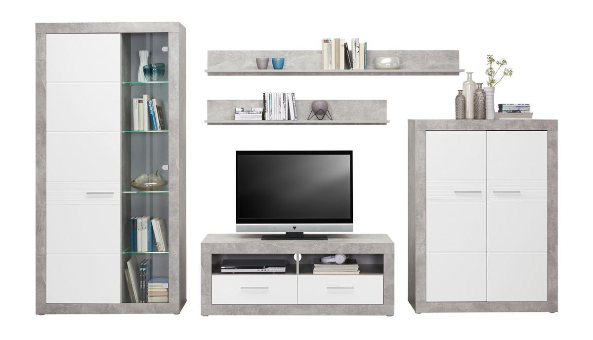 Odporúčaná kombinácia MALTA - BETON 5 - sivá/biela, Modern, kompozitné drevo/plast (320/197/42cm)