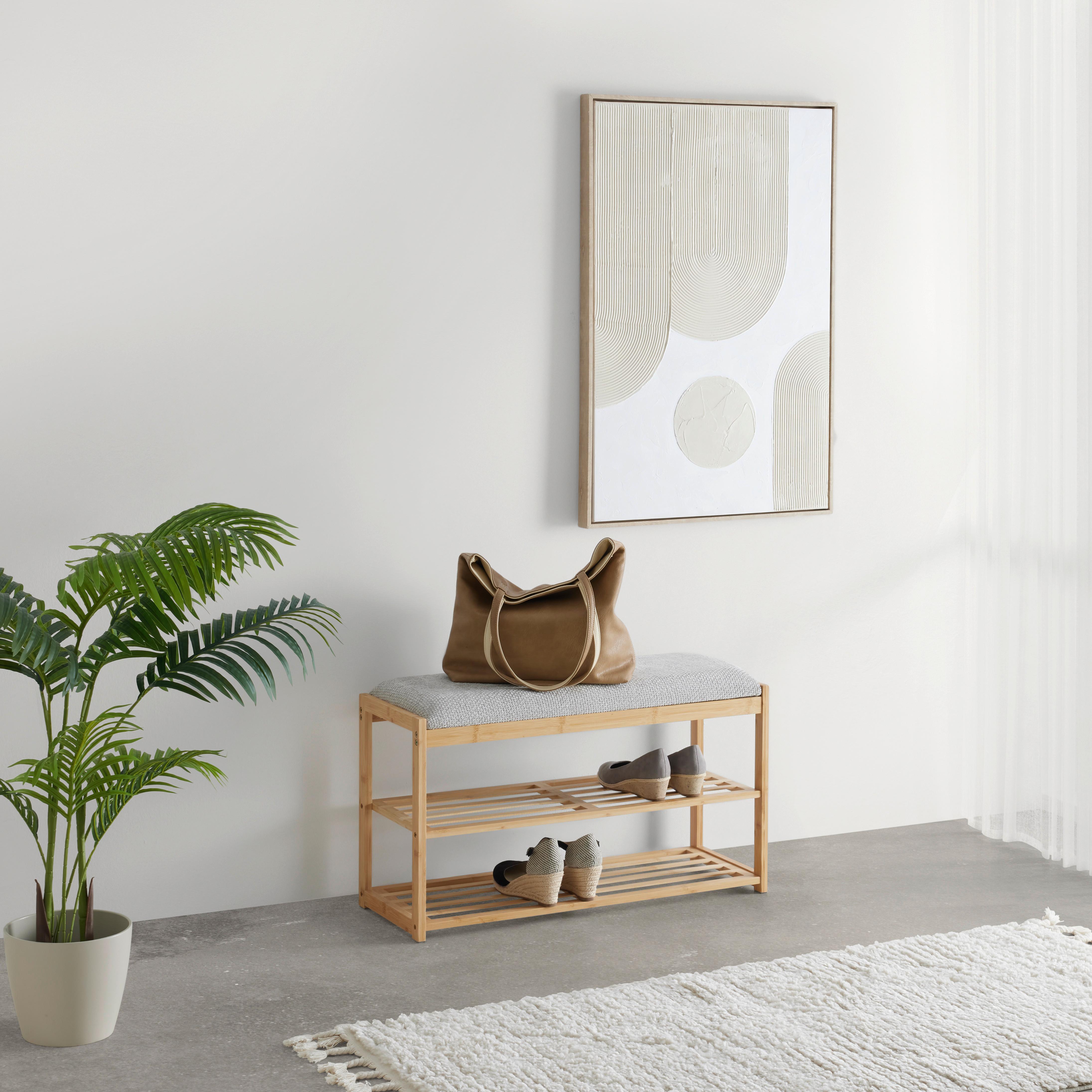 SEDACÍ LAVICE BRADLEY -EXKLUSIV- - šedá/přírodní barvy, Moderní, kompozitní dřevo/textil (80/45/30cm) - Mömax