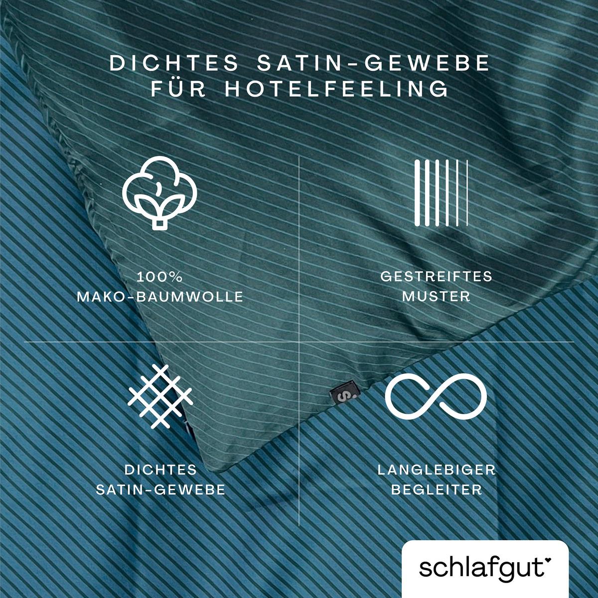 Kissenhülle Woven Satin Fade - Dunkelgrün/Petrol, Basics, Textil (40/40cm) - Schlafgut