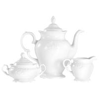 Kaffeeservice Porzellan, Weiß, 3-teilig - Weiß, Basics, Keramik - Creatable