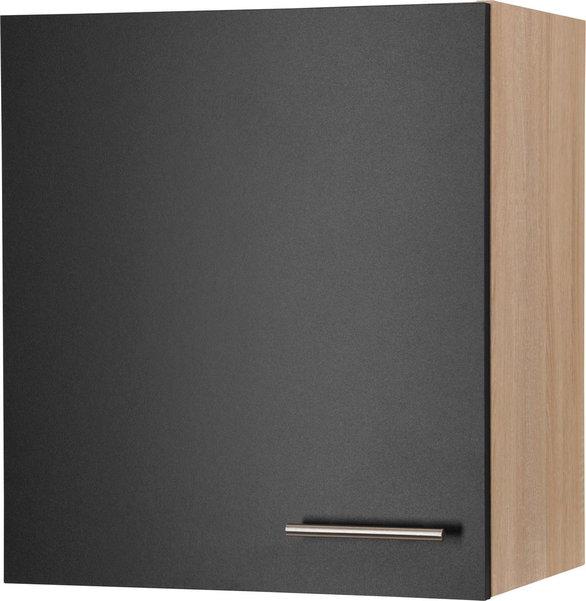 Küchenoberschrank Merle Schwarz, Eiche Dekor B: 50 cm - Eichefarben/Schwarz, Basics, Holzwerkstoff (50/56,1/34,6cm) - Respekta