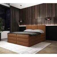 Boxspringbett Mit Topper & Bettkasten 180x200 Castel K - Rostfarben/Schwarz, MODERN, Holz/Holzwerkstoff (180/200cm) - MID.YOU