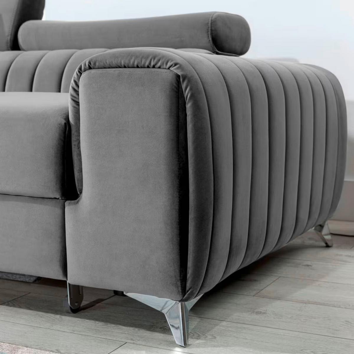 Ecksofa Grayson Grau S: 205x278 Cm - Silberfarben/Grau, Design, Textil (205/278cm) - MID.YOU