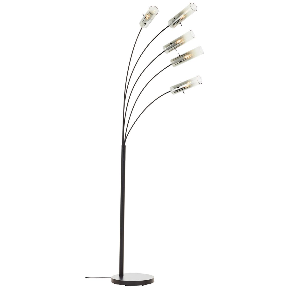 Bogenleuchte 99208/06 Glasini - Schwarz/Grau, Design, Glas/Metall (200cm) - Brilliant