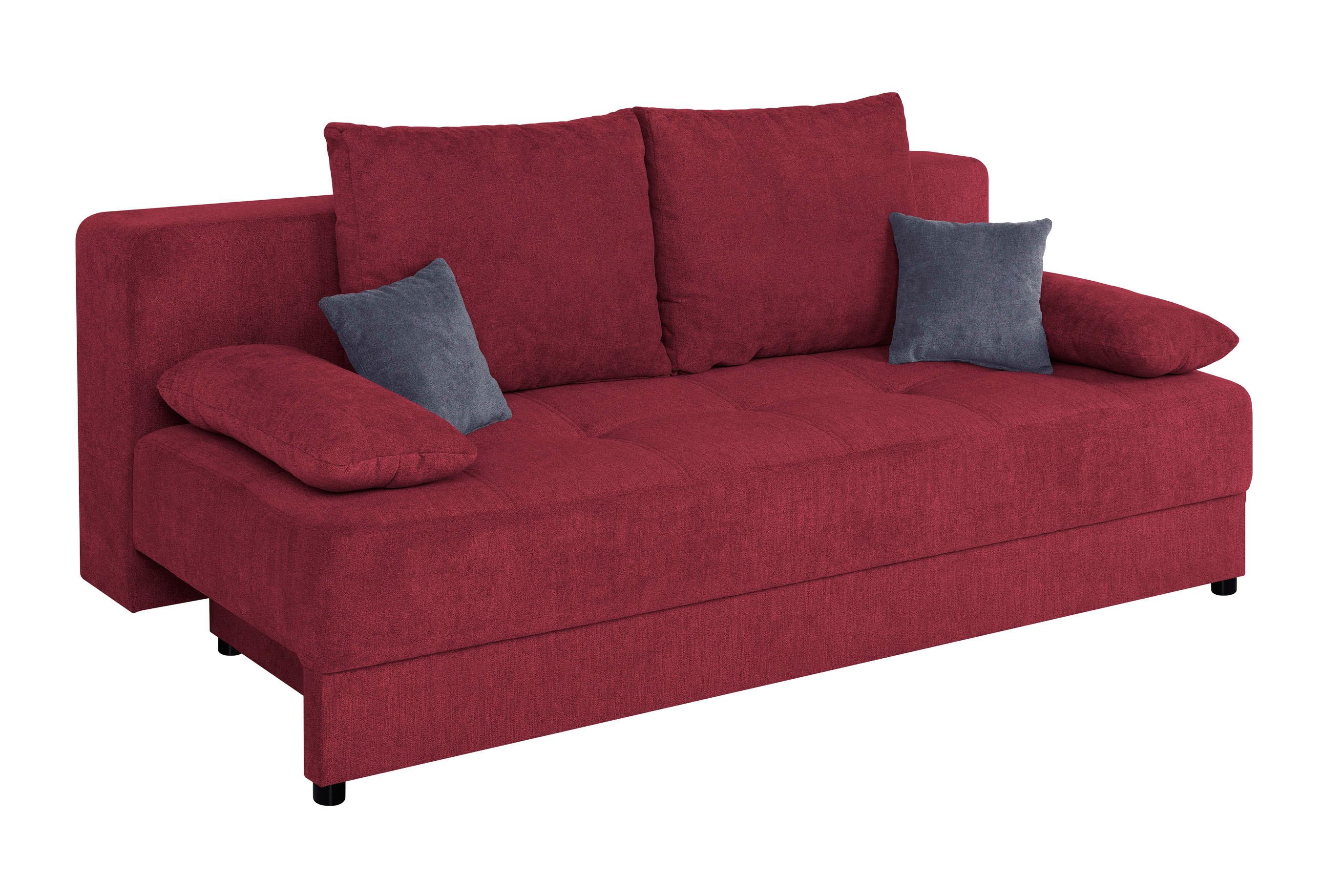 Schlafsofa Toni Beere B: 200 cm - Beere/Schwarz, Design, Holzwerkstoff/Textil (200/90/103cm) - P & B