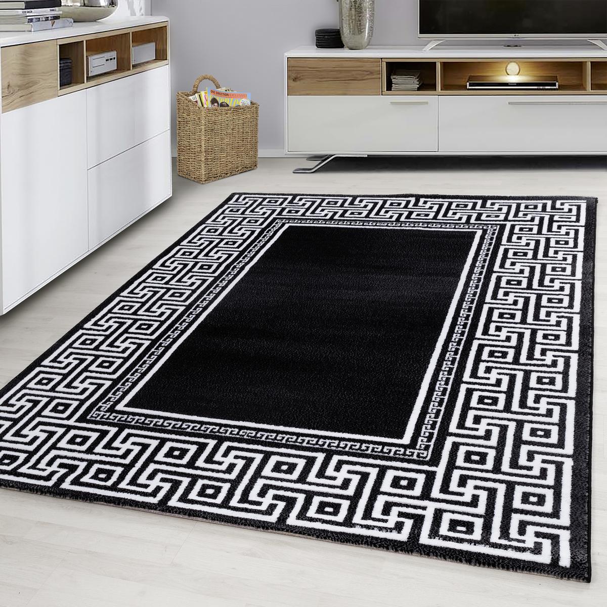 Webteppich Schwarz/Weiß Naturfaser Parma 120x170 cm - Schwarz/Weiß, KONVENTIONELL, Textil (120/170cm)