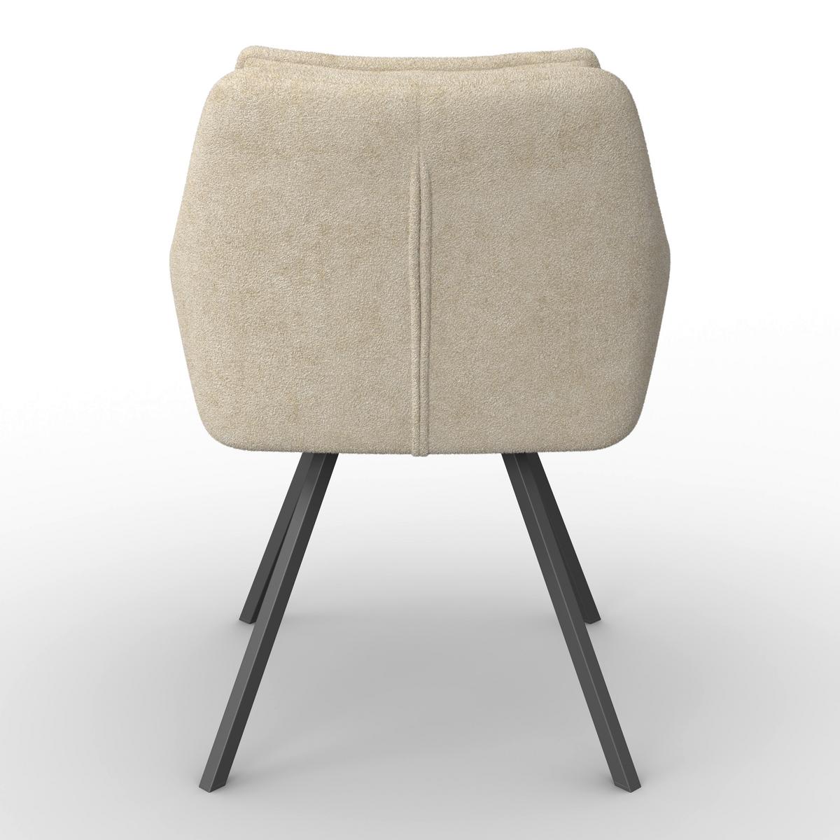 ŽIDLE S PODRUČKAMI BILLY - černá/krémová, Moderní, kov/dřevo (64/87/64cm) - Bessagi Home