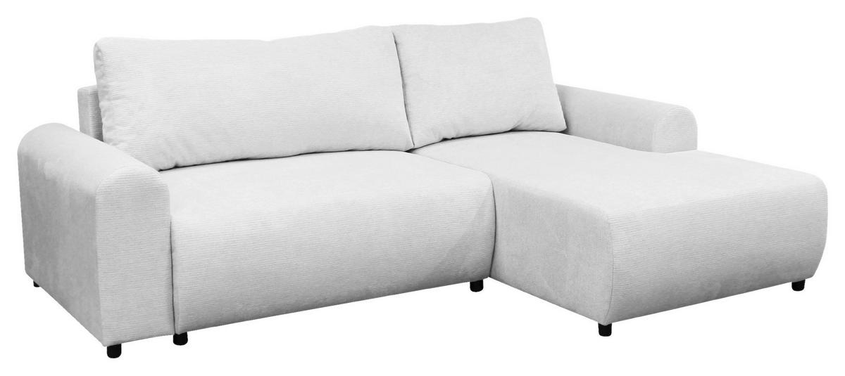 Ecksofa Velo Creme S: 250x160 cm - Creme/Schwarz, Design, Textil (250/160cm) - MID.YOU