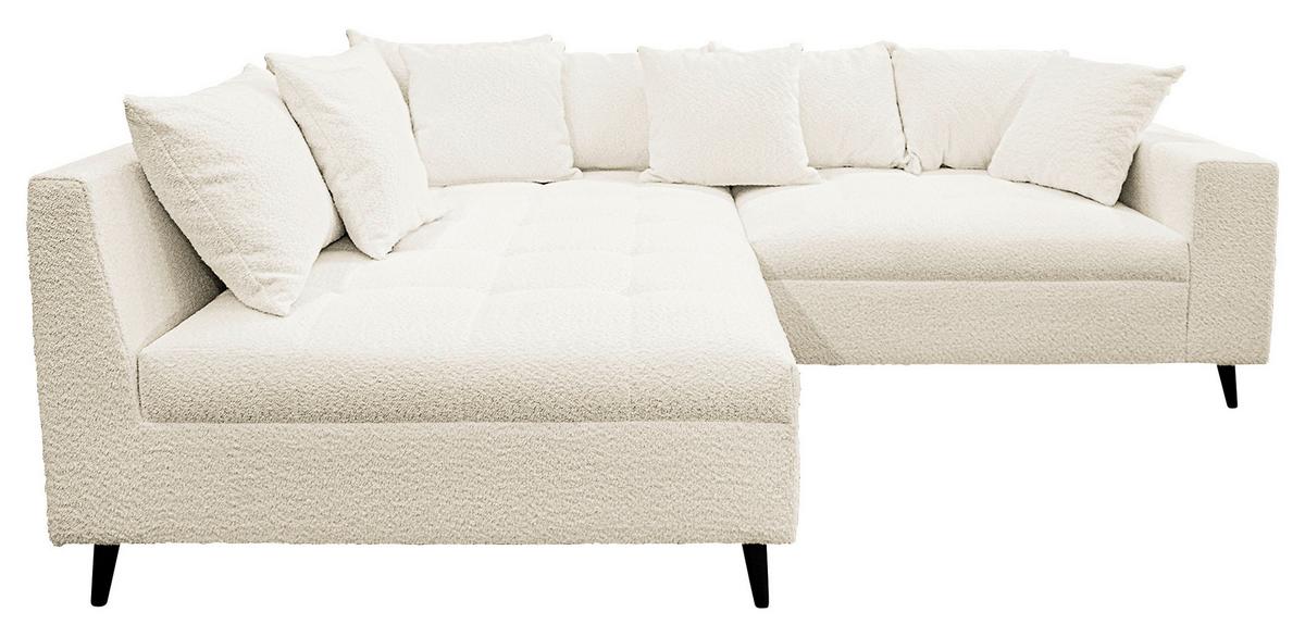 Ecksofa Pruno, Weiß S: 174x247 Cm - Schwarz/Weiß, Design, Textil (174/247cm) - MID.YOU