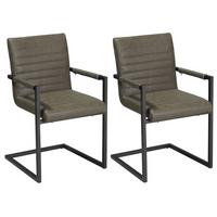 Armlehnstuhl Kubis Dunkelgrün Gepolstert 2er-Set - Dunkelgrün/Schwarz, LIFESTYLE, Textil/Metall (54/86/57cm) - MID.YOU