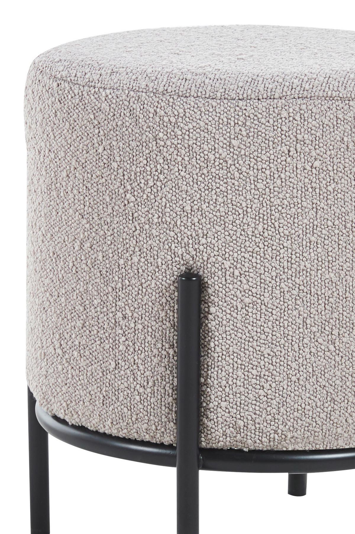 Hocker Schwarz, Taupe B: 35 Cm - Taupe/Schwarz, MODERN, Textil (35/38/35cm) - Livetastic