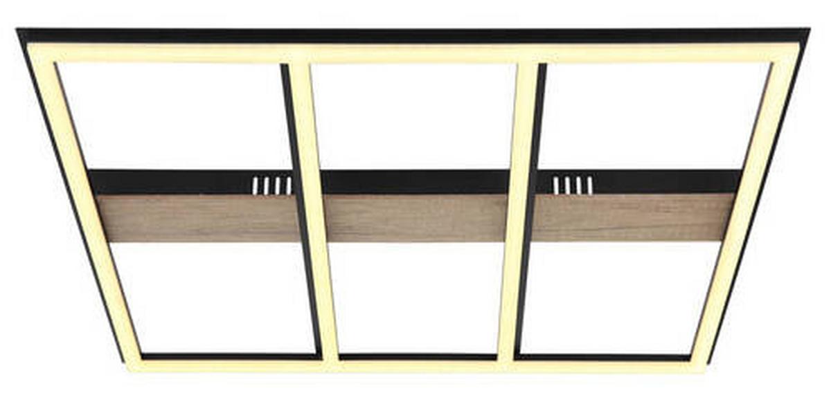 LED-Deckenleuchte 67291-48 - Dunkelbraun/Opal, Natur, Holzwerkstoff/Kunststoff (60/60/5,5cm) - Globo