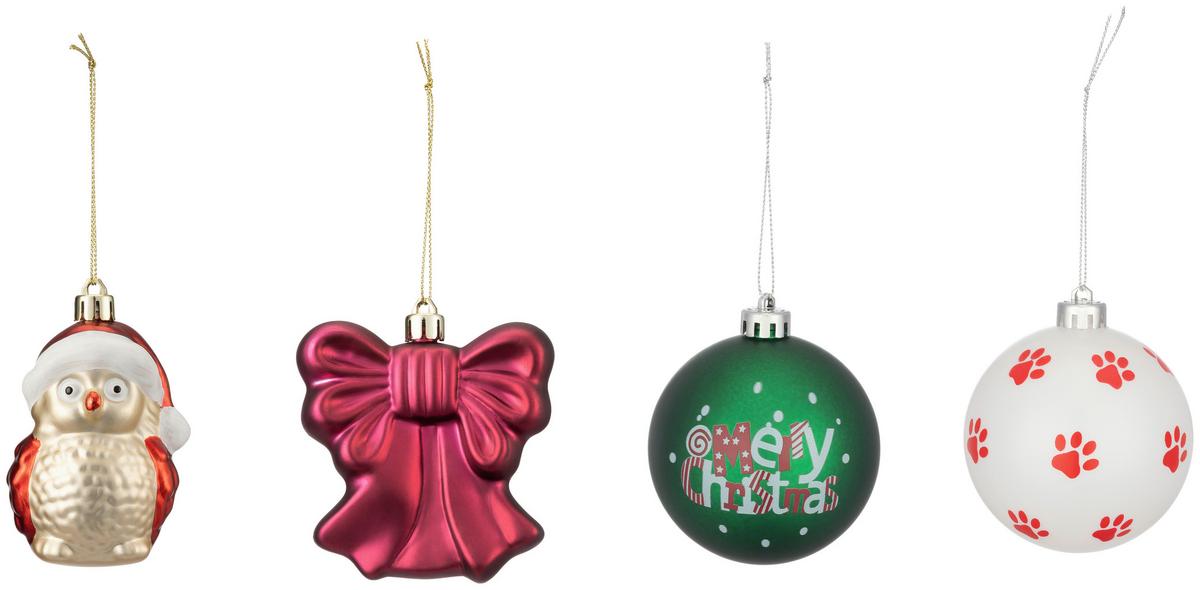 Christbaumkugel Ludwig - Dunkelgrün/Weinrot, KONVENTIONELL, Kunststoff - Luca Bessoni