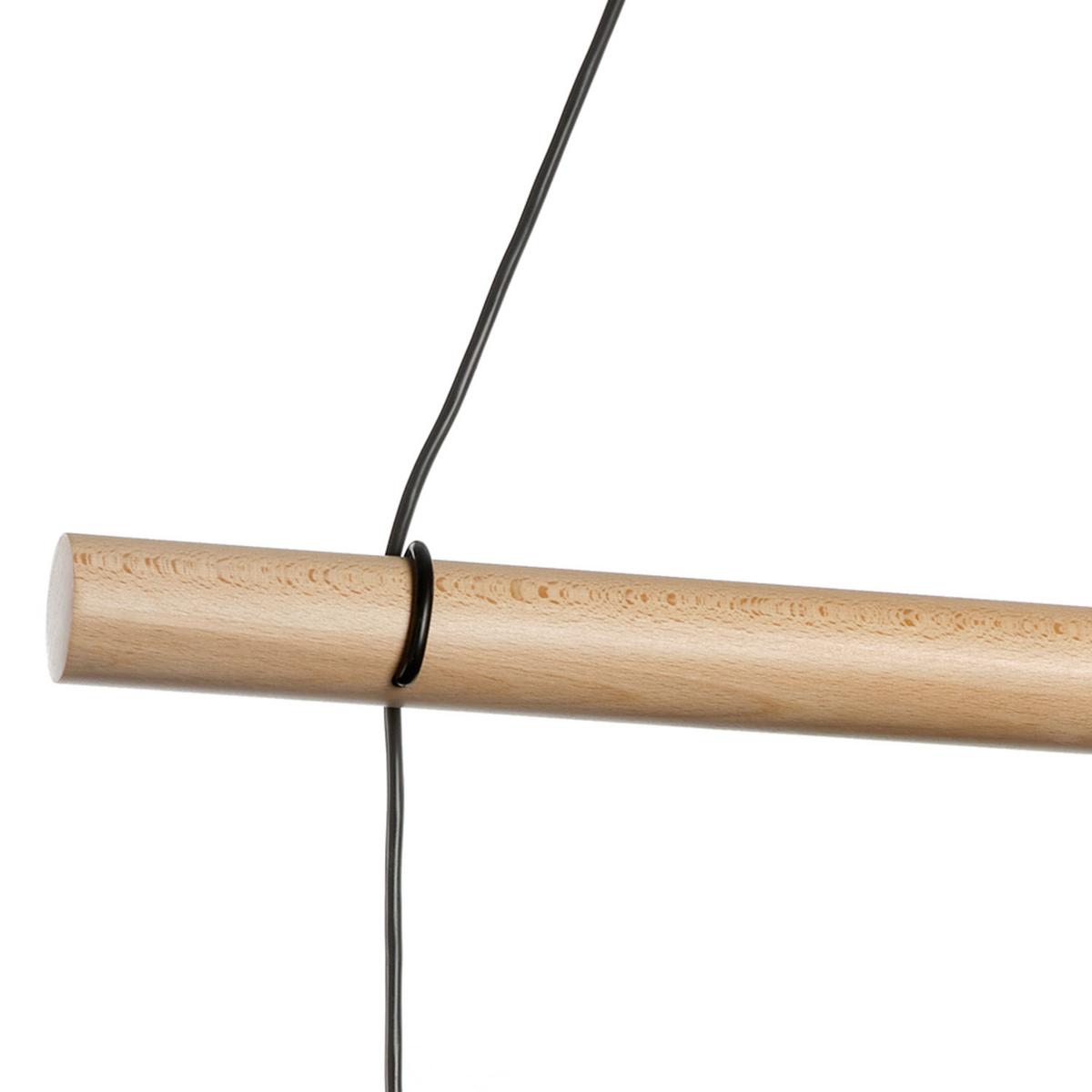 HÄNGELEUCHTE 5016/2G - Hellbraun/Schwarz, Basics, Holz/Metall (60/24/90cm)