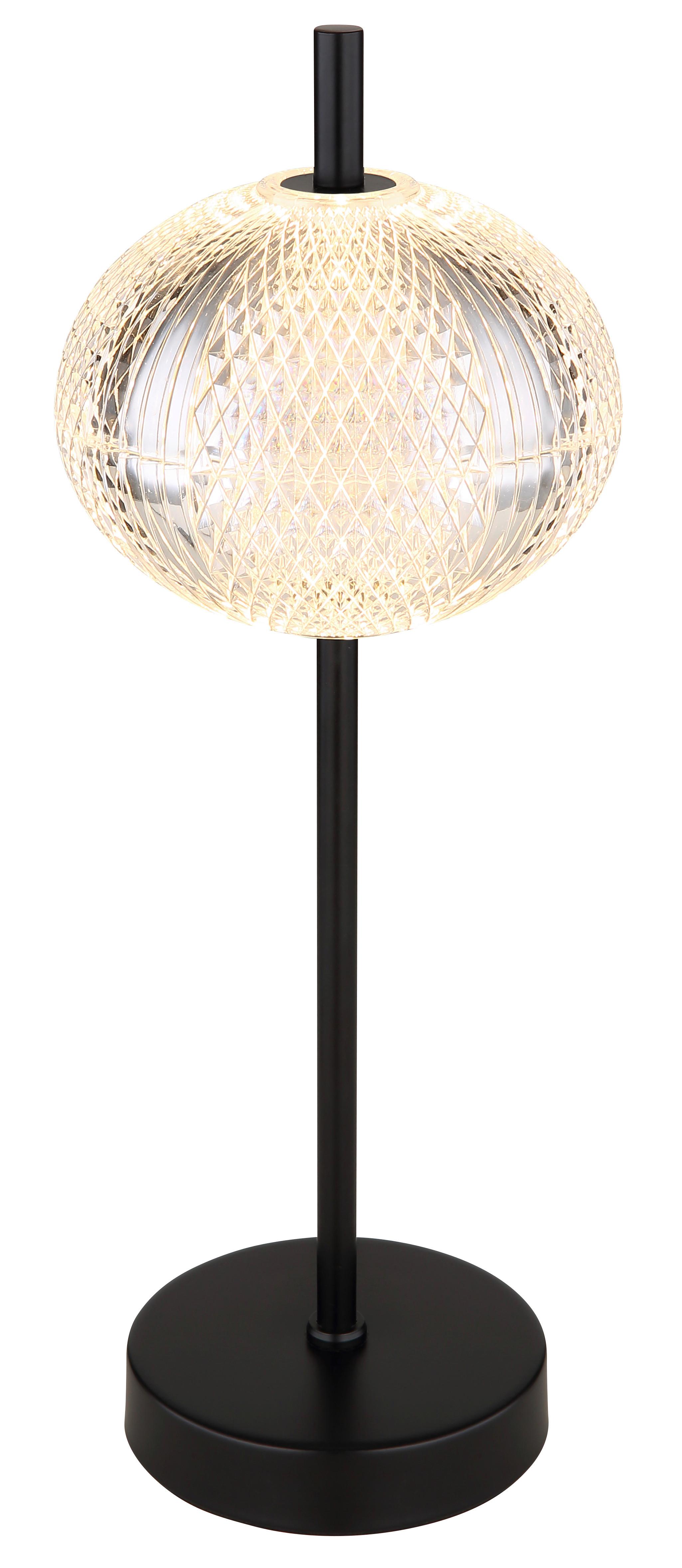 LED-Tischleuchte 16042t - Klar/Schwarz, KONVENTIONELL, Kunststoff/Metall (15/40cm) - Globo