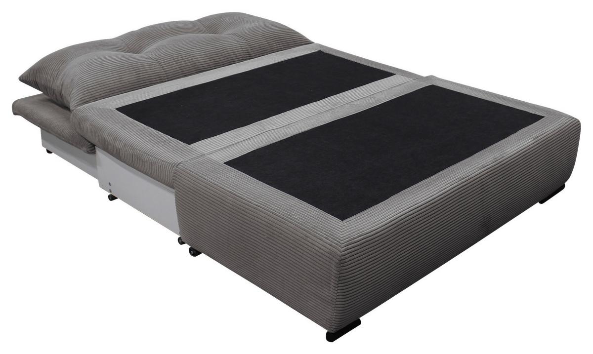 2-Sitzer-Sofa Yellow Mit Schlaffunktion Grau Cord - Schwarz/Grau, Design, Textil (154/93/85cm) - MID.YOU