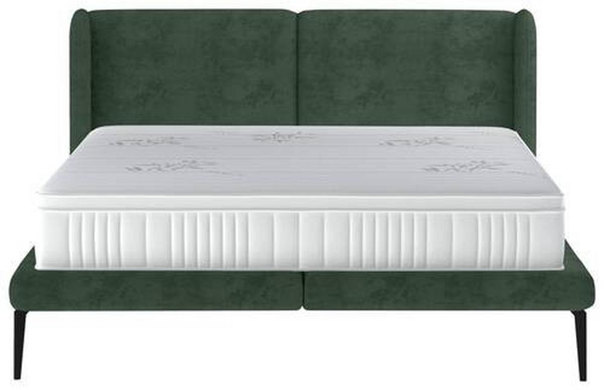 Polsterbett +matratze 180x200 Tessina Sorisso Dunkelgrün - Dunkelgrün/Creme, MODERN, Textil (180/200cm) - Livetastic