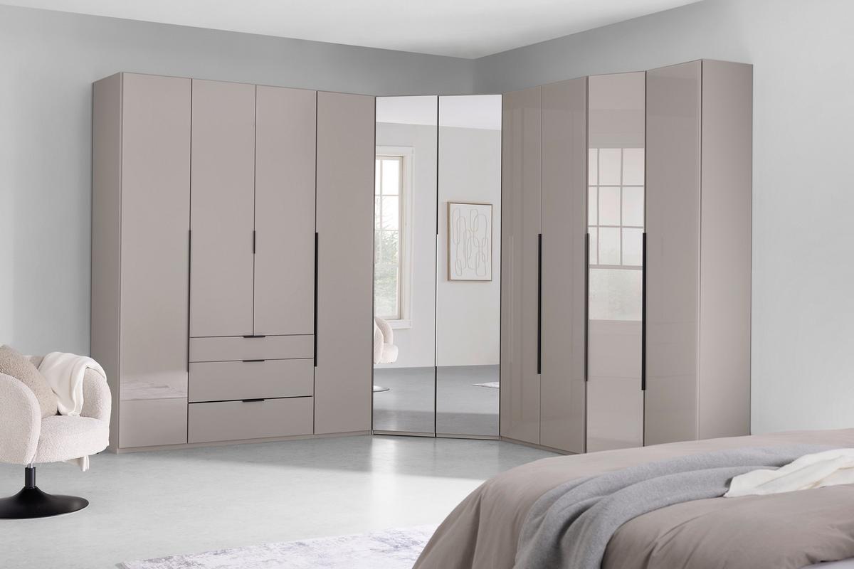 Šatní skříň NEW YORK - šedá/černá, Konvenční, kov/kompozitní dřevo (120/236/120cm)