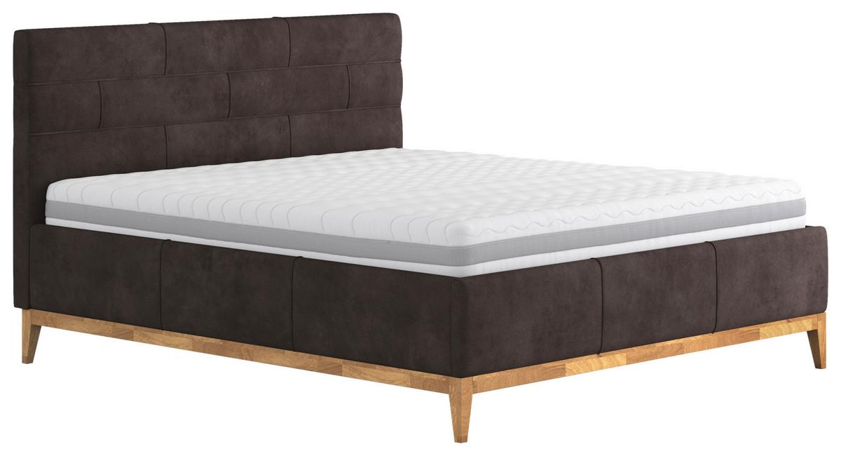 Polsterbett mit Bettkasten Jupiter 180x200 cm Dunkelbraun - Eichefarben/Dunkelbraun, MODERN, Holz/Holzwerkstoff (180/200cm) - MID.YOU