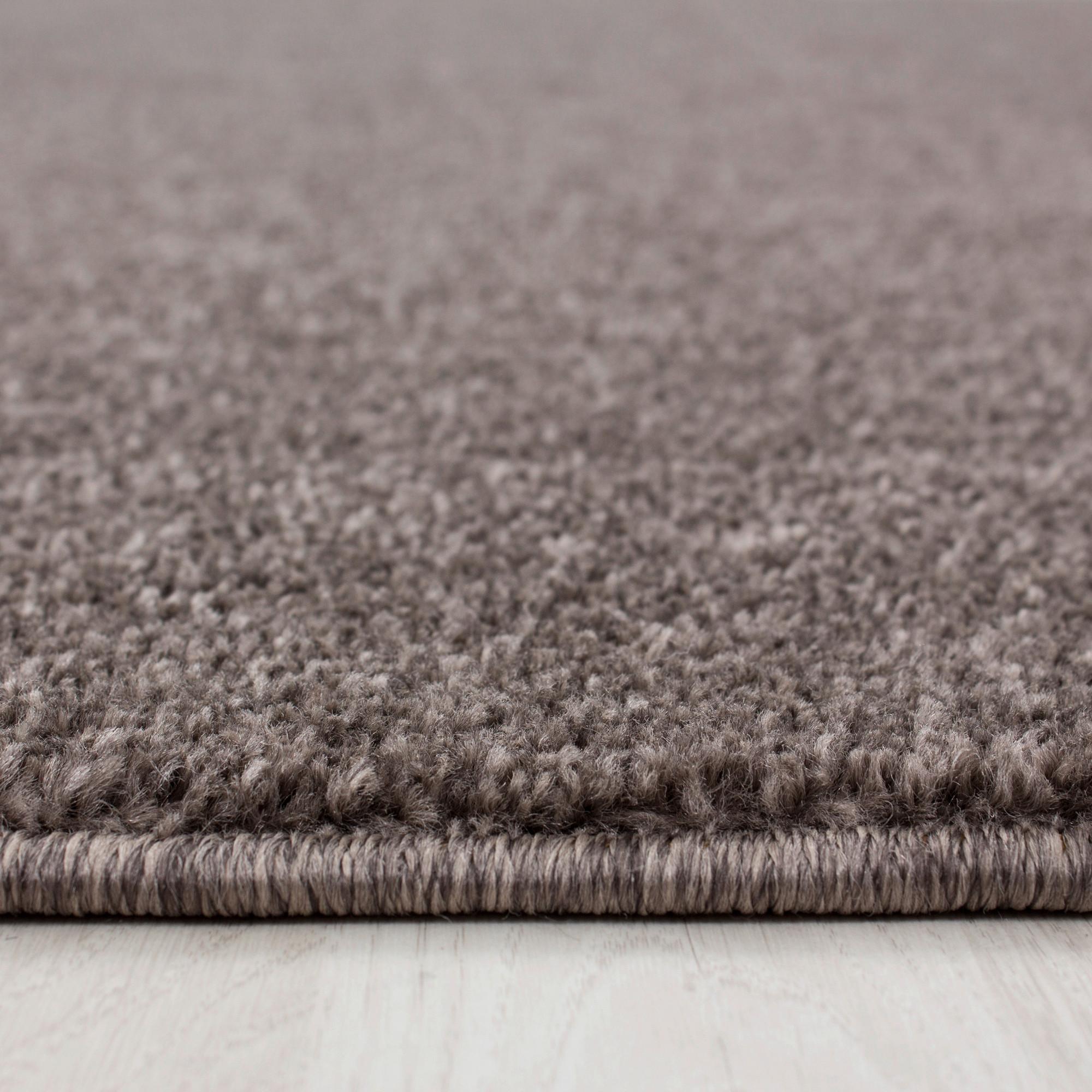 Hochflor Teppich Hellbraun Ata Rund Ø 200 cm - Hellbraun, Design, Textil (200cm) - Novel