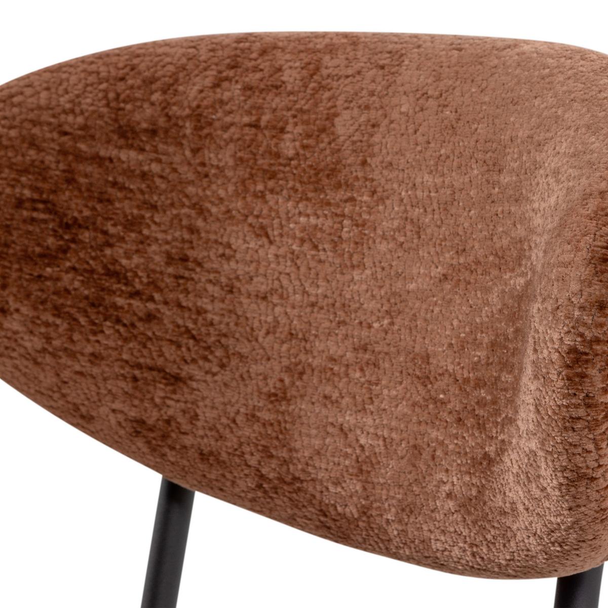 Stuhl-Set Klejd Braun B: 47cm - Schwarz/Braun, MODERN, Textil/Metall (47/79/53cm) - Livetastic