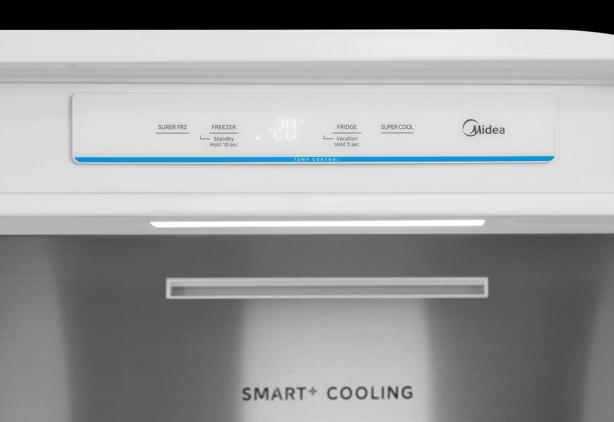 Kühl-Gefrier-Kombination Mdre554fgd01 - Weiß, Basics, Glas/Metall (69/194/55cm) - Midea