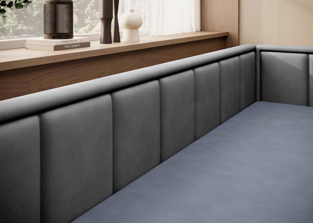 Récamiere Fulgeo Rechts Anthrazit,dunkelblau, B: 214 - Blau/Anthrazit, Design, Textil (214/77/82cm) - MID.YOU