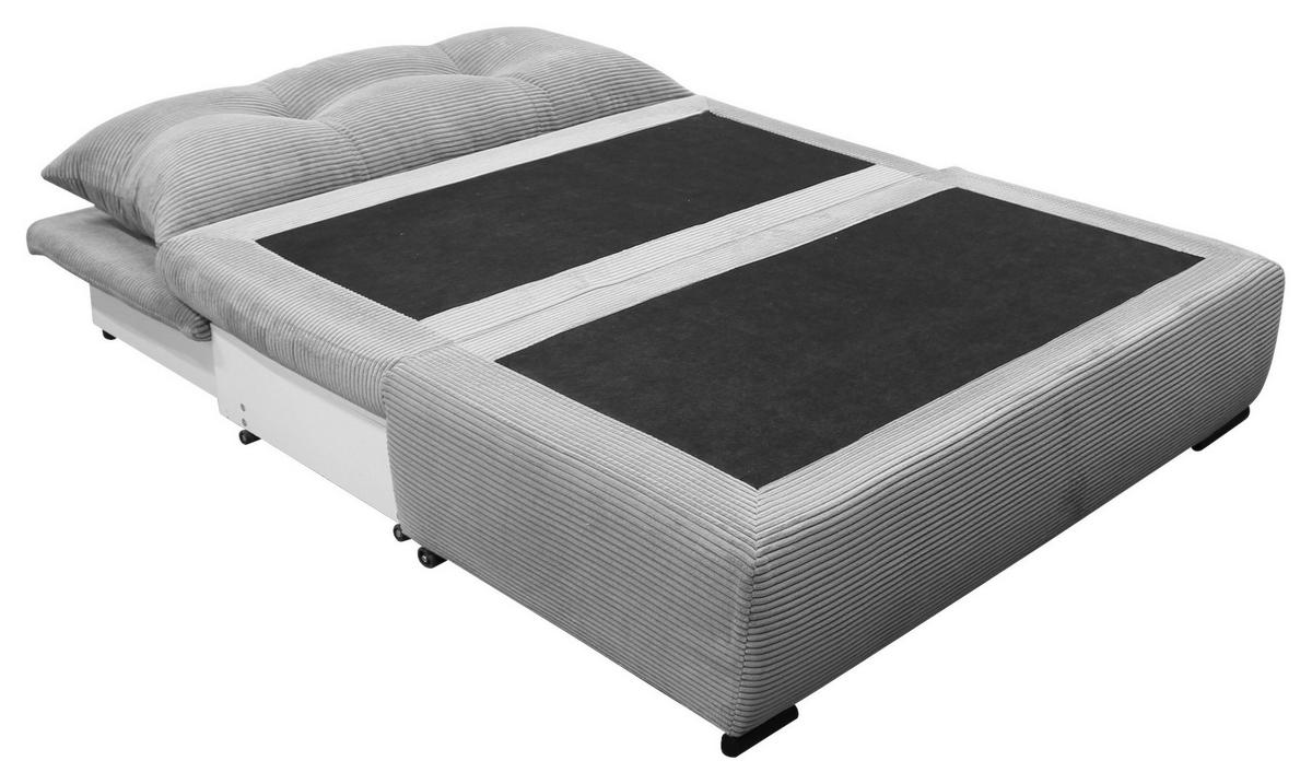 2-sitzer-sofa Yellow Mit Schlaffunktion Hellgrau Cord - Hellgrau/Schwarz, Design, Textil (154/93/85cm) - MID.YOU