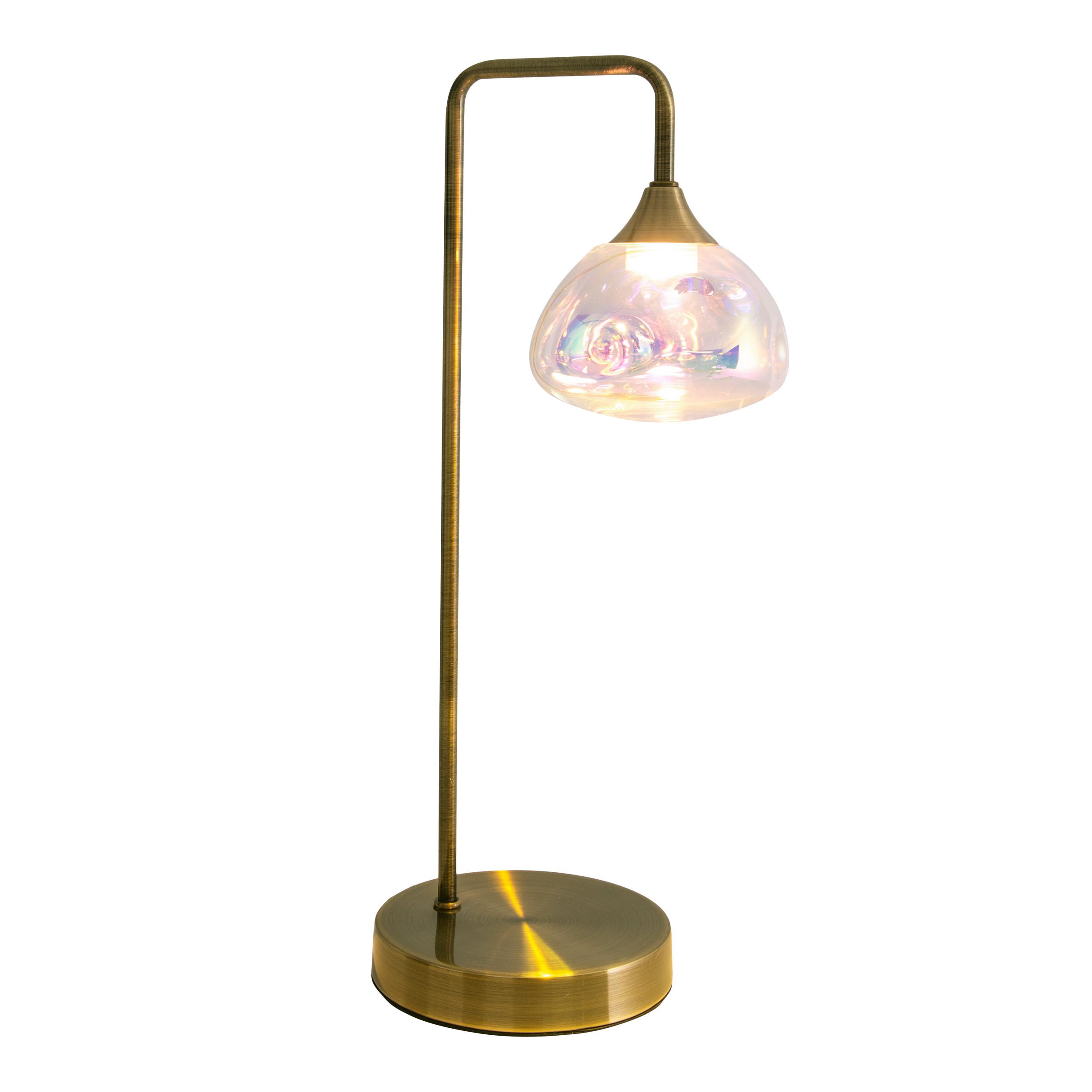 Tischlampe Messingfarben Vintage Style - Messingfarben, Design, Glas/Metall (17,5/45cm) - Näve