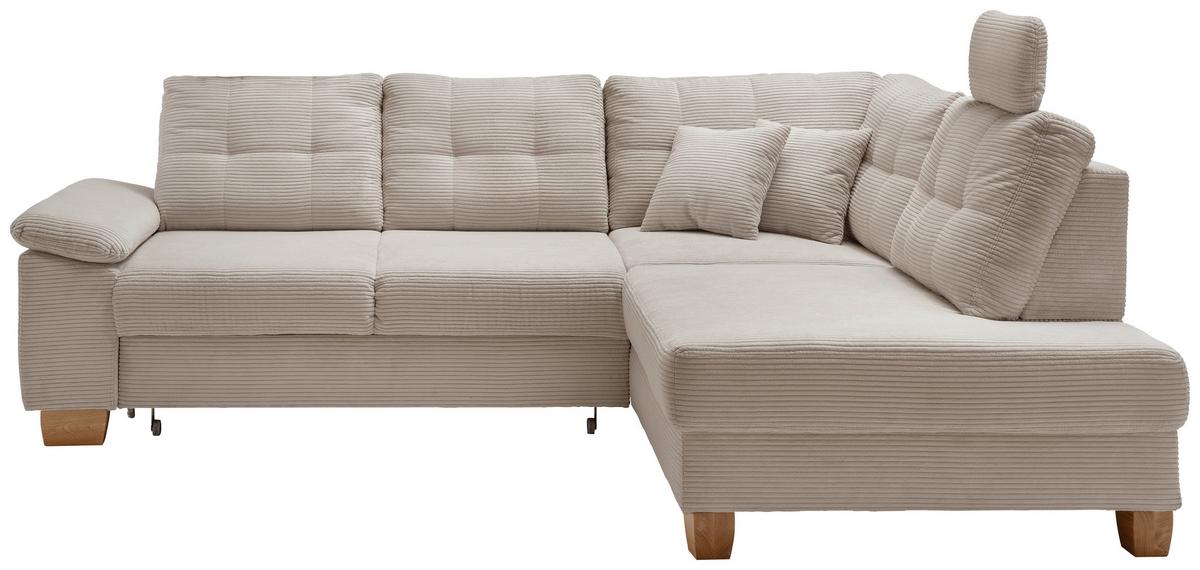 Ecksofa Brizzini, Beige S: 274x206 Cm - Beige/Naturfarben, MODERN, Textil (274/206cm) - Livetastic