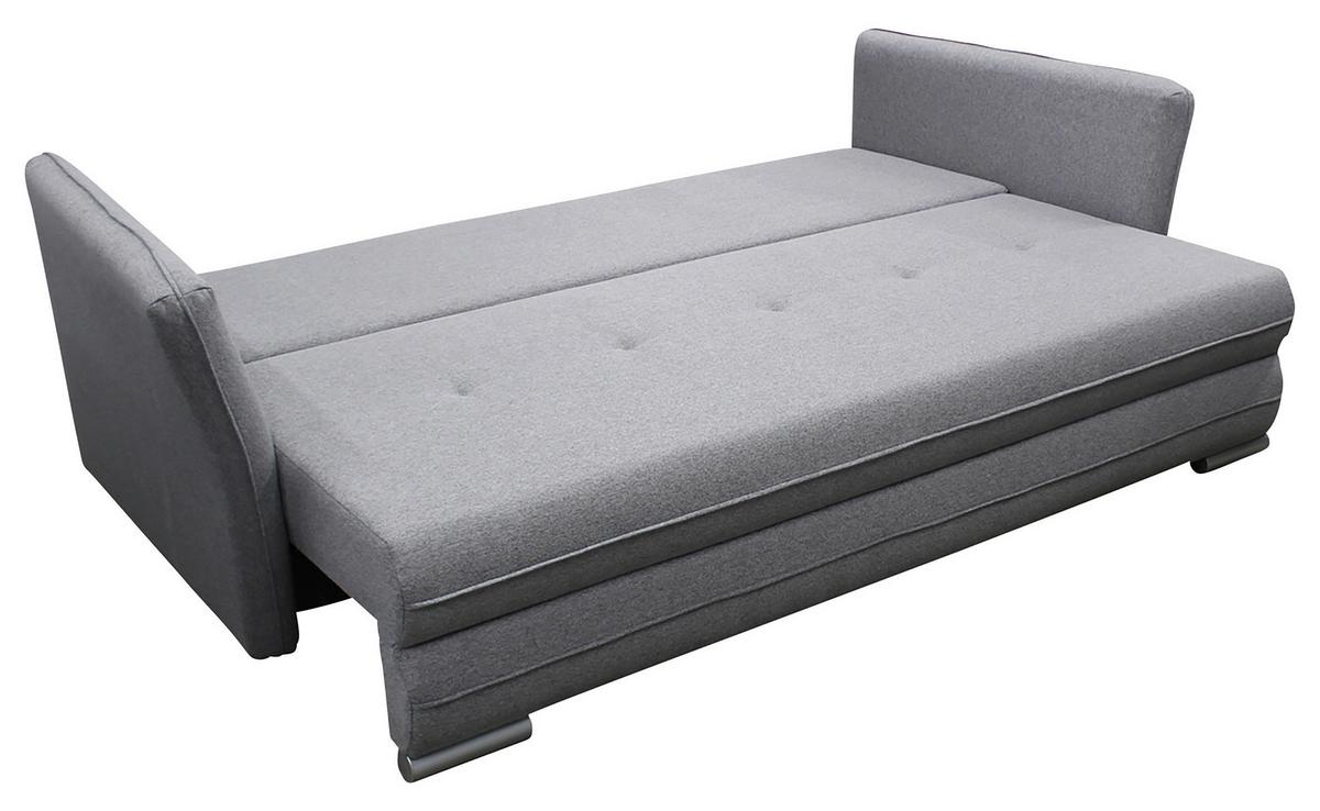 2-sitzer-sofa Mit Schlaffunkt. Modiund Bettkasten Grau - Silberfarben/Grau, Design, Textil (235/83/106cm) - MID.YOU