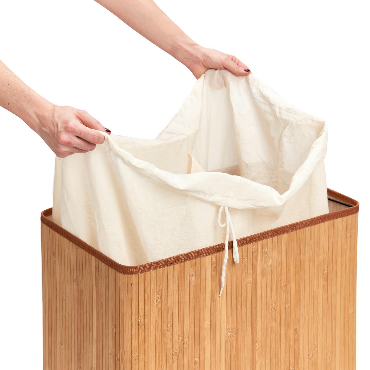 Wäschesammler Naturfarben B: 52 Cm - Naturfarben, Basics, Holz (52/63/32cm) - Zeller Present