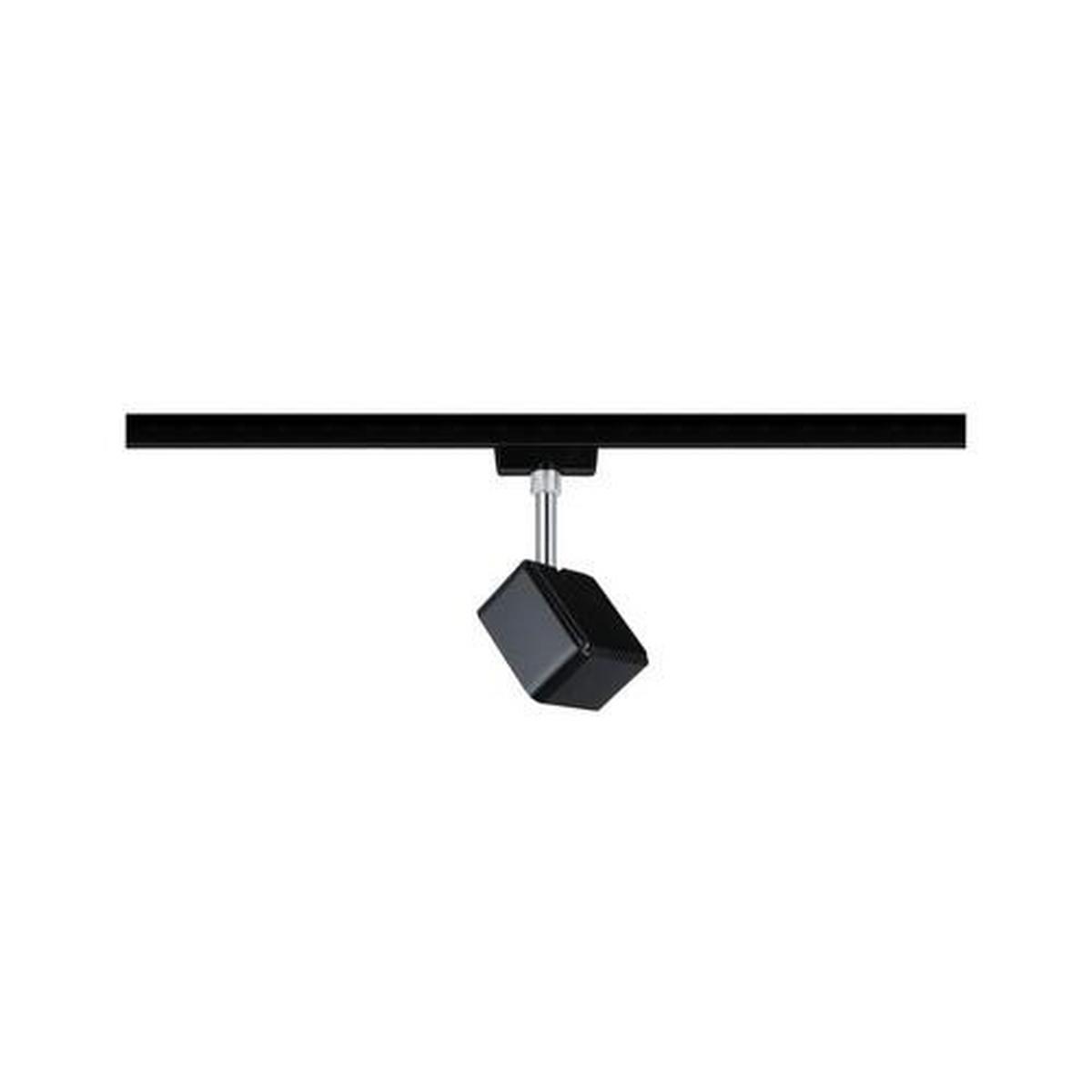 LED-Deckenleuchte Urail Spot Cube L: 7,7 cm, dimmbar - Chromfarben/Schwarz, Design, Kunststoff/Metall (7,7/16,5/4,7cm) - Paulmann