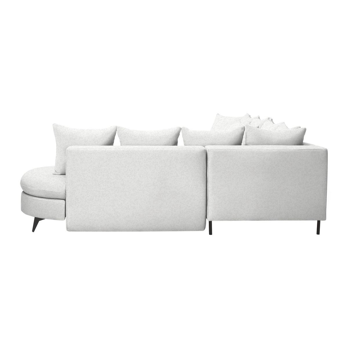 Rohová sedačka AXEL, pravá, krémová tkanina - černá/krémová, Moderní, kov/textil (291/250cm) - Mömax