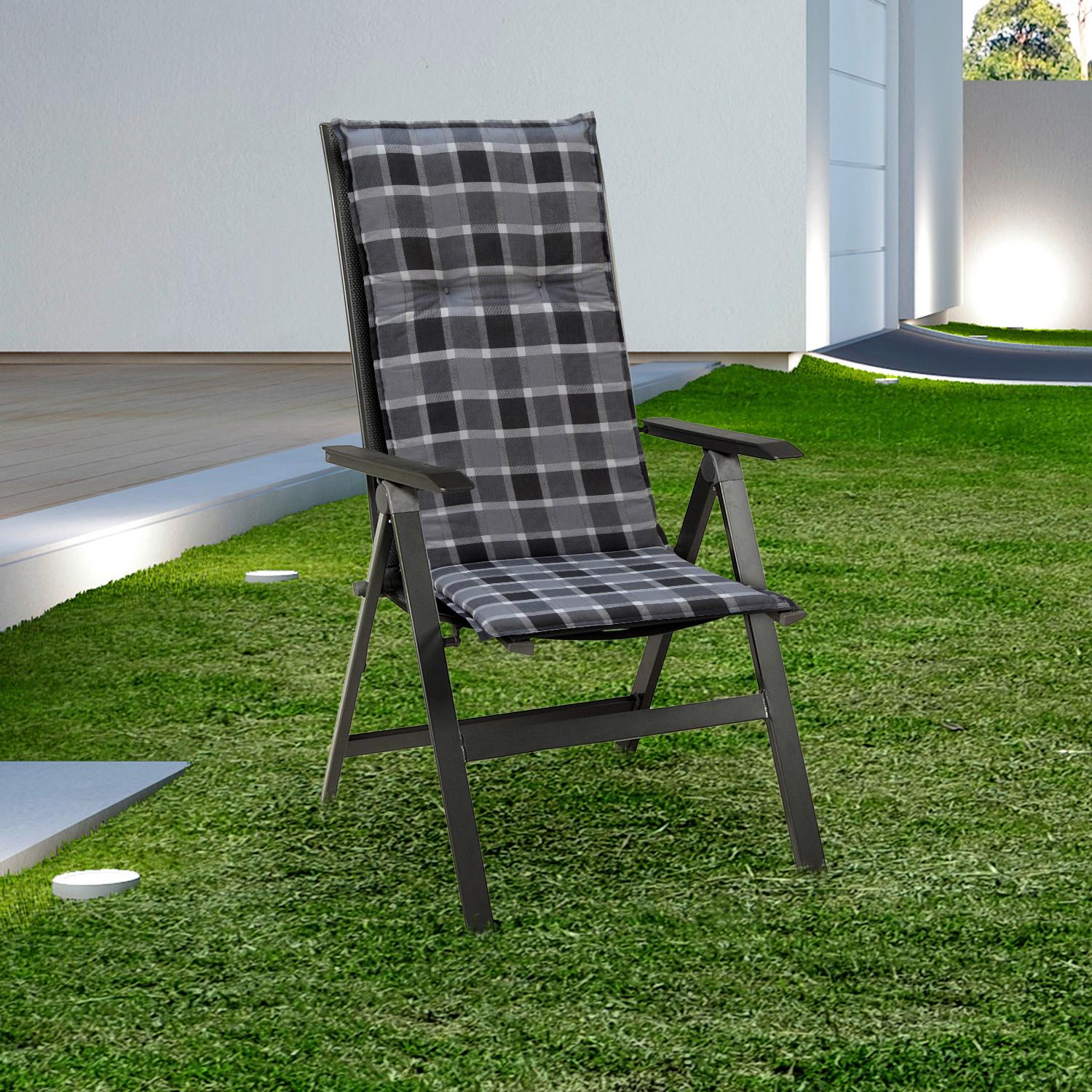 Hochlehner Auflage 4er-Set Belgrad 118x50x6cm Grau - Grau, Basics, Textil (118/50/6cm) - Gardenson