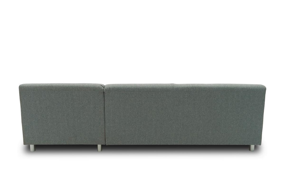 Ecksofa Mit Schlaffunktion Jamie Silberfarben Webstoff - Chromfarben/Silberfarben, KONVENTIONELL, Textil (252/150cm) - MID.YOU