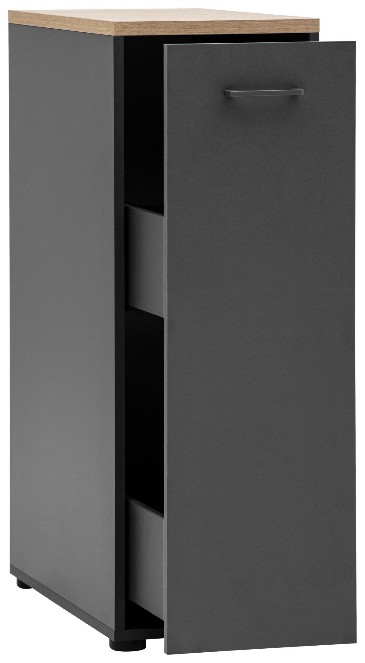 Apothekerschrank Solea Anthrazit/Eiche Dekor B:32,6cm - Eichefarben/Anthrazit, MODERN, Holzwerkstoff (32,6/95,8/60cm) - MID.YOU