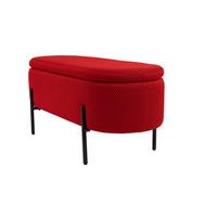 Hockerbank Carla Rot mit Stauraum L: 95 cm - Rot/Schwarz, Design, Textil/Metall (95/43/36cm)