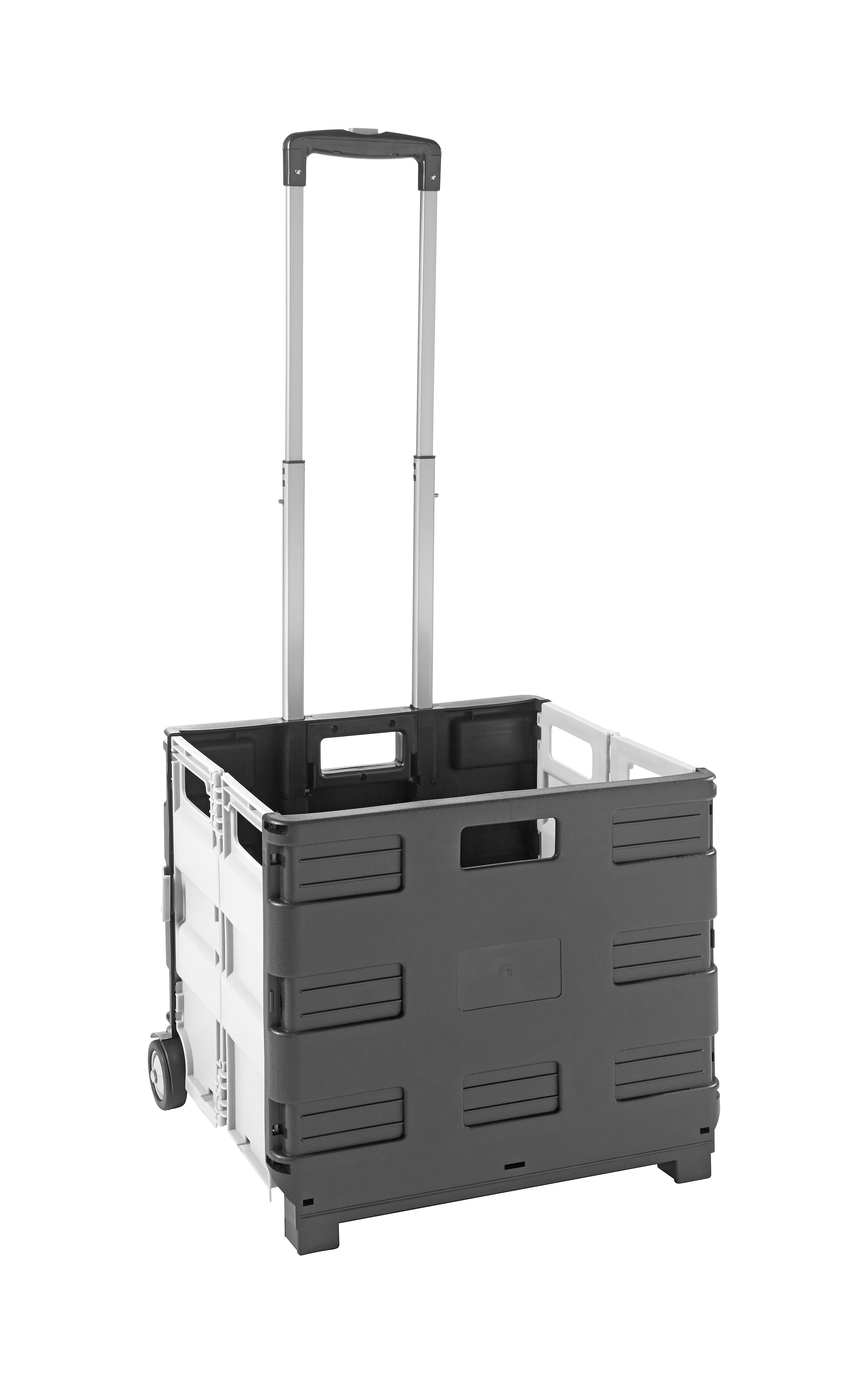 Klappbox-Trolley Chrisi Kunststoff 45,5x98x38 cm - Schwarz/Grau, KONVENTIONELL, Kunststoff/Metall (45,5/98/38cm) - Homezone