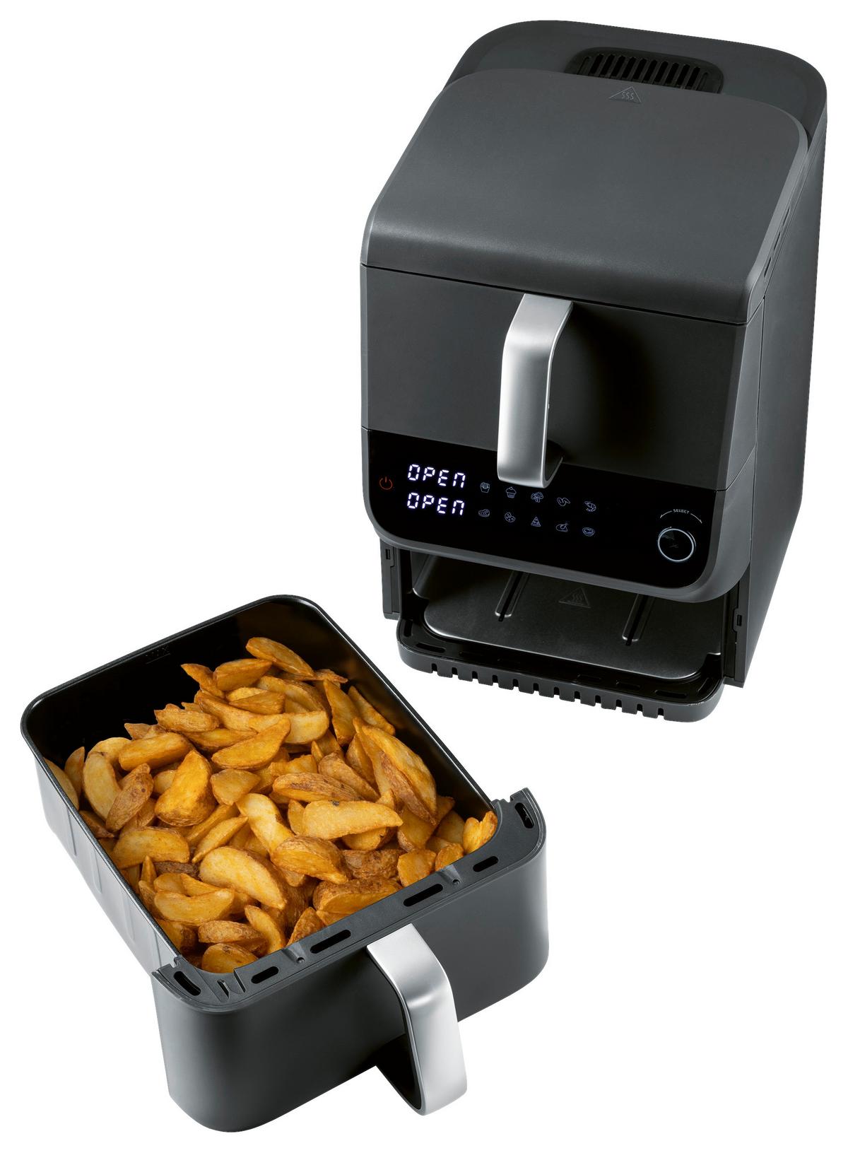 Heißluftfritteuse, 10 Liter GOURMETMAXX - Anthrazit, MODERN, Kunststoff/Metall (43/28,4/40cm)