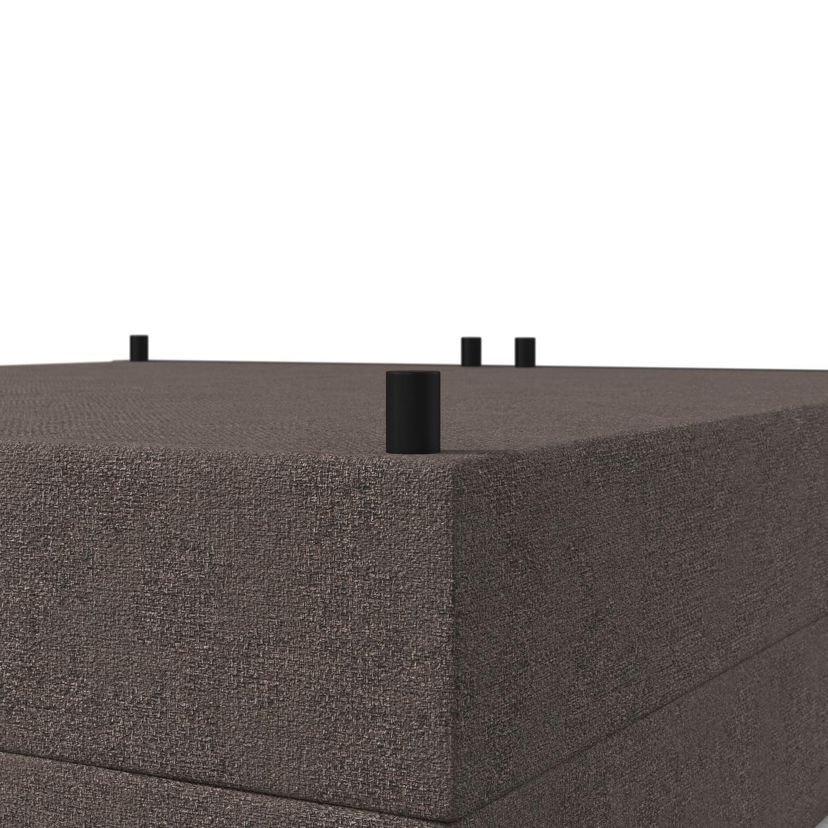 Americká posteľ LILY 180x200 cm, s topperom, mokka - čierna/mokka, Modern, drevo/textil (180/200cm) - Bessagi Home